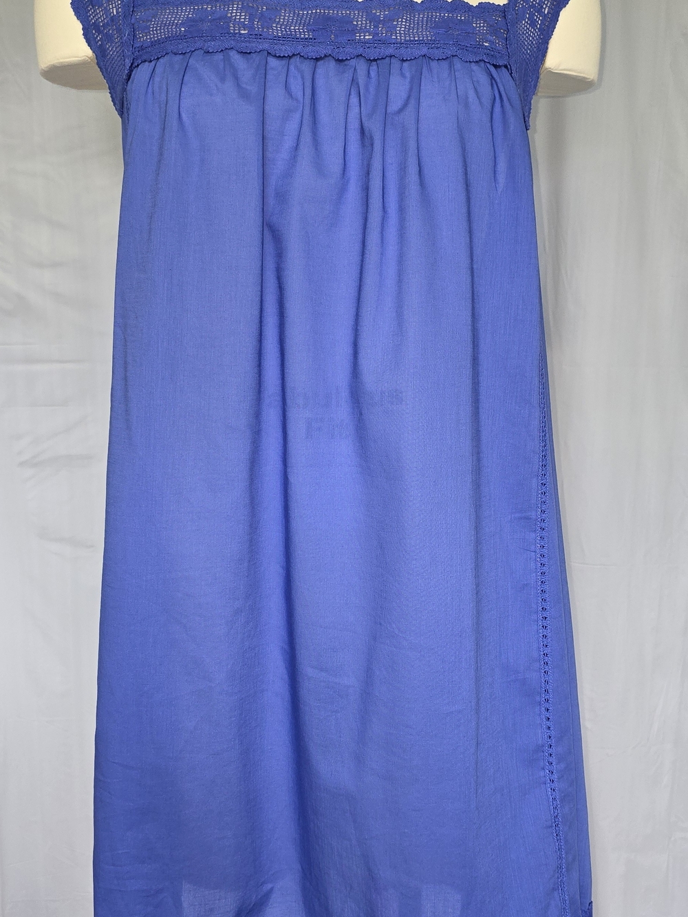 J.Crew Women's Organic Cotton Voile Lace-Trim Beach Mini Dress Blue Plus Size 2X